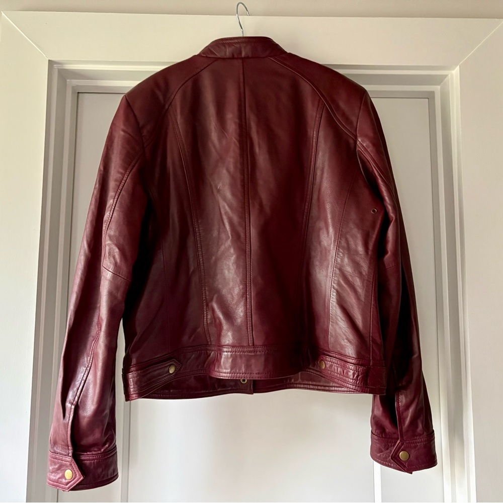 NWOT Women's Whet Blu Oxblood Real Leather Jacket Large - Picture 2 of 9
